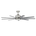 Craftmade CHP60BNK9 Brushed Polished Nickel Champion 60'' 9-blade Ceiling Fan In Brushed Polished Nickel W/ Brushed Nickel/flat Black Blades; Light Kit Included (optional) Image 1