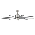 Craftmade Champion 60'' 9-blade Ceiling Fan In Brushed Polished Nickel W/ Brushed Nickel/flat Black Blades; Light Kit Included (optional)