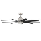 Craftmade CHP60BNK9 Brushed Polished Nickel Champion 60'' 9-blade Ceiling Fan In Brushed Polished Nickel W/ Brushed Nickel/flat Black Blades; Light Kit Included (optional) Image 8