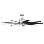 Craftmade CHP60BNK9 Brushed Polished Nickel Champion 60'' 9-blade Ceiling Fan In Brushed Polished Nickel W/ Brushed Nickel/flat Black Blades; Light Kit Included (optional) Image 7