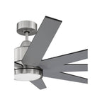 Craftmade CHP60BNK9 Brushed Polished Nickel Champion 60'' 9-blade Ceiling Fan In Brushed Polished Nickel W/ Brushed Nickel/flat Black Blades; Light Kit Included (optional) Image 4