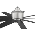 Craftmade CHP60BNK9 Brushed Polished Nickel Champion 60'' 9-blade Ceiling Fan In Brushed Polished Nickel W/ Brushed Nickel/flat Black Blades; Light Kit Included (optional) Image 3