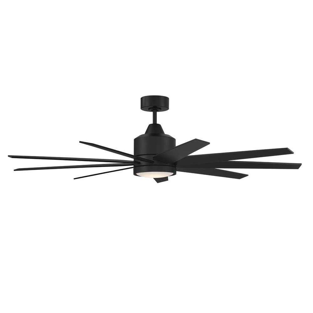 Craftmade Champion 60'' 9-blade Ceiling Fan In Brushed Polished Nickel W/ Brushed Nickel/flat Black Blades; Light Kit Included (optional)