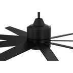 Craftmade CHP60FB9 Flat Black Champion 60'' 9-blade Indoor/outdoor (damp) Ceiling Fan In Flat Black W/ Flat Black Blades; Light Kit Included (optional) Image 4