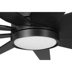 Craftmade CHP60FB9 Flat Black Champion 60'' 9-blade Indoor/outdoor (damp) Ceiling Fan In Flat Black W/ Flat Black Blades; Light Kit Included (optional) Image 2