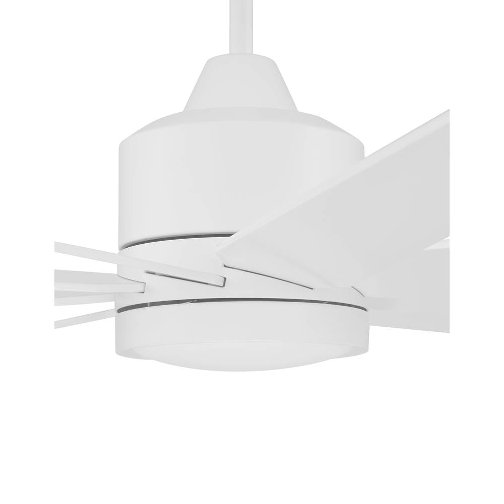 Craftmade CHP60MWW9 Matte White Champion 60'' 9-blade Indoor/outdoor (damp) Ceiling Fan In Matte White W/ Matte White Blades; Light Kit Included (optional) Image 7