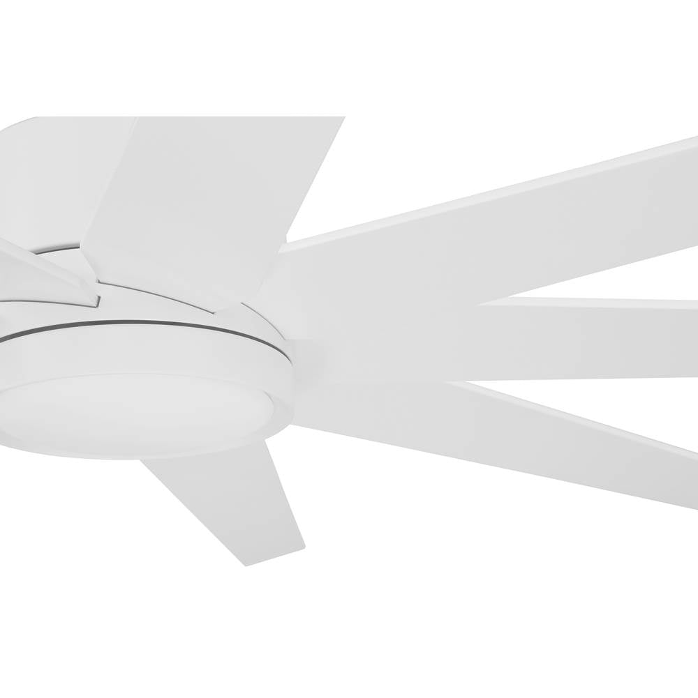 Craftmade CHP60MWW9 Matte White Champion 60'' 9-blade Indoor/outdoor (damp) Ceiling Fan In Matte White W/ Matte White Blades; Light Kit Included (optional) Image 6