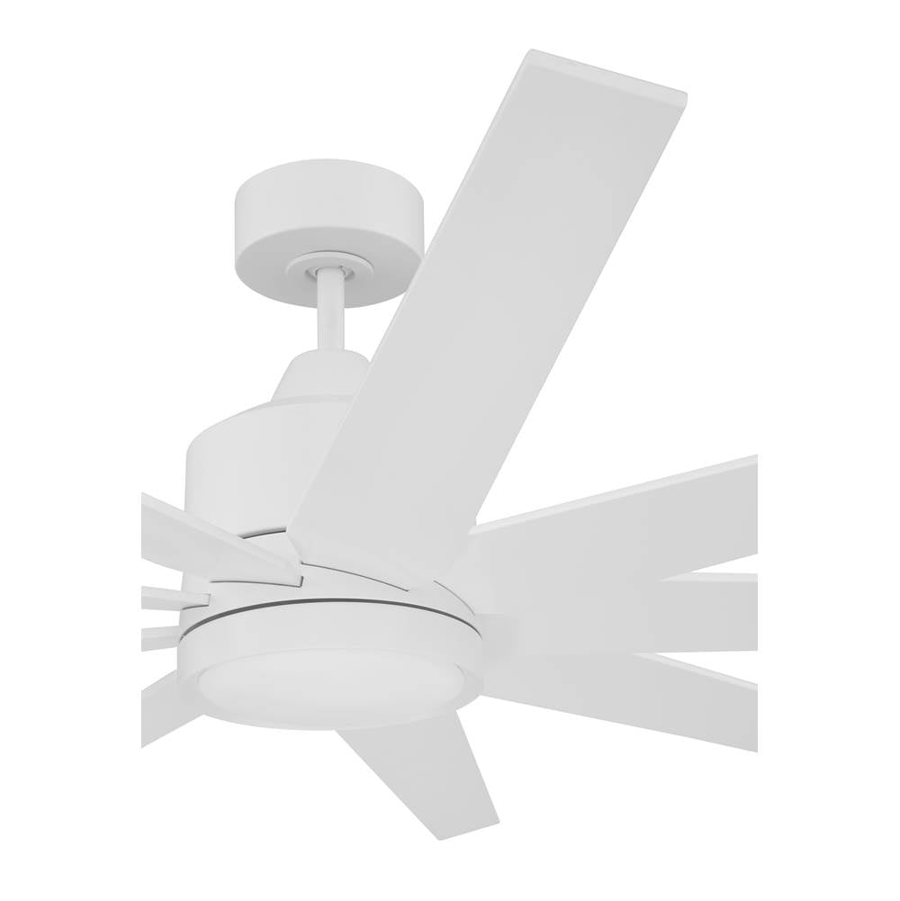 Craftmade CHP60MWW9 Matte White Champion 60'' 9-blade Indoor/outdoor (damp) Ceiling Fan In Matte White W/ Matte White Blades; Light Kit Included (optional) Image 5
