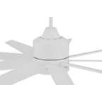 Craftmade CHP60MWW9 Matte White Champion 60'' 9-blade Indoor/outdoor (damp) Ceiling Fan In Matte White W/ Matte White Blades; Light Kit Included (optional) Image 4