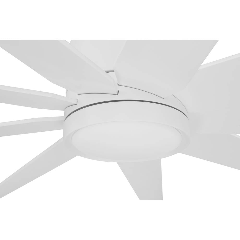 Craftmade CHP60MWW9 Matte White Champion 60'' 9-blade Indoor/outdoor (damp) Ceiling Fan In Matte White W/ Matte White Blades; Light Kit Included (optional) Image 2