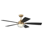 Craftmade CHS52SB5-NWF Satin Brass Chandler 52'' 5-blade Ceiling Fan In Satin Brass With Flat Black/black Walnut Blades, Integrated Light Kit Image 7