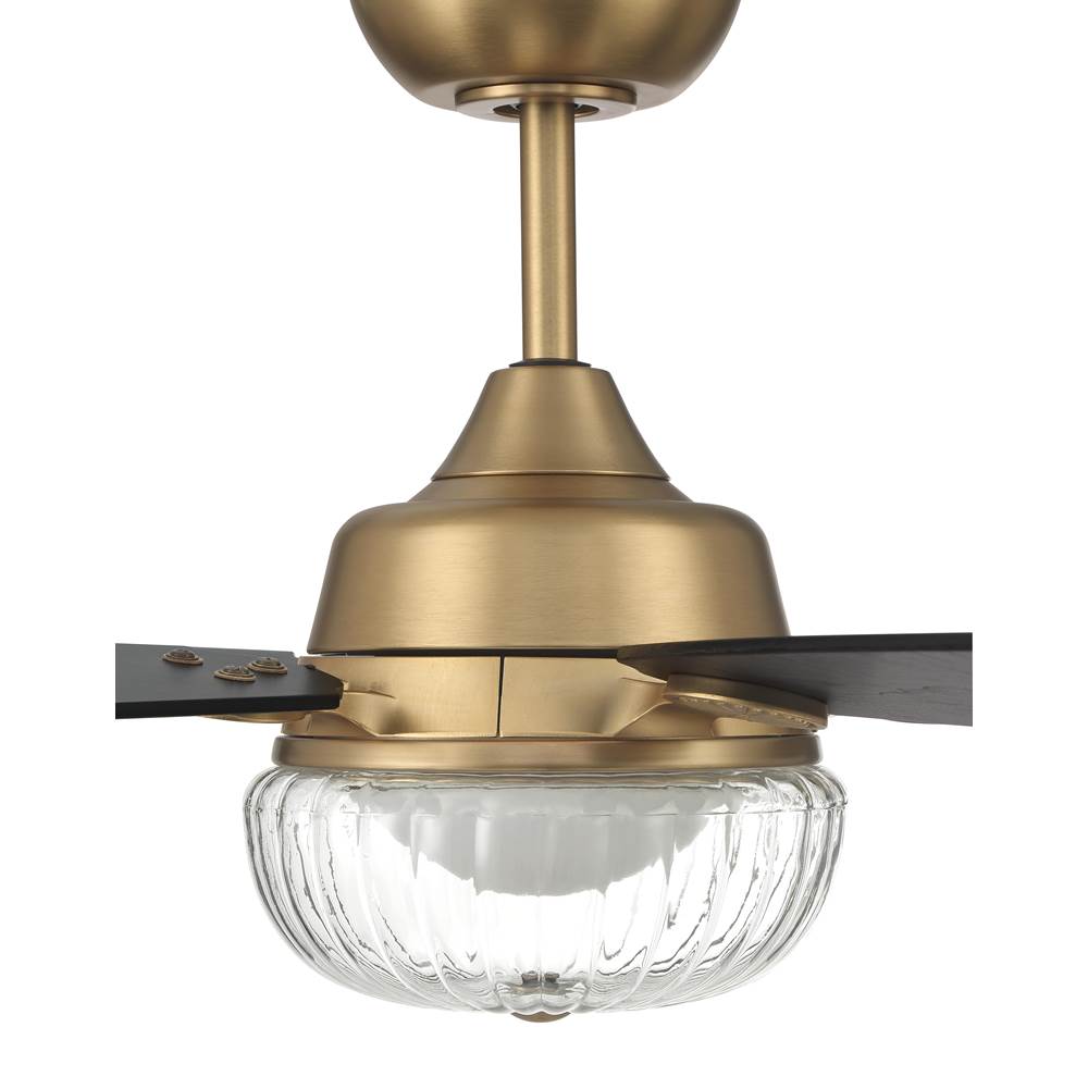 Craftmade CHS52SB5-NWF Satin Brass Chandler 52'' 5-blade Ceiling Fan In Satin Brass With Flat Black/black Walnut Blades, Integrated Light Kit Image 6