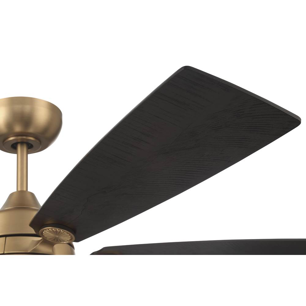 Craftmade CHS52SB5-NWF Satin Brass Chandler 52'' 5-blade Ceiling Fan In Satin Brass With Flat Black/black Walnut Blades, Integrated Light Kit Image 5