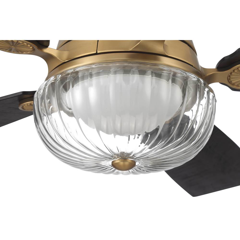 Craftmade CHS52SB5-NWF Satin Brass Chandler 52'' 5-blade Ceiling Fan In Satin Brass With Flat Black/black Walnut Blades, Integrated Light Kit Image 3