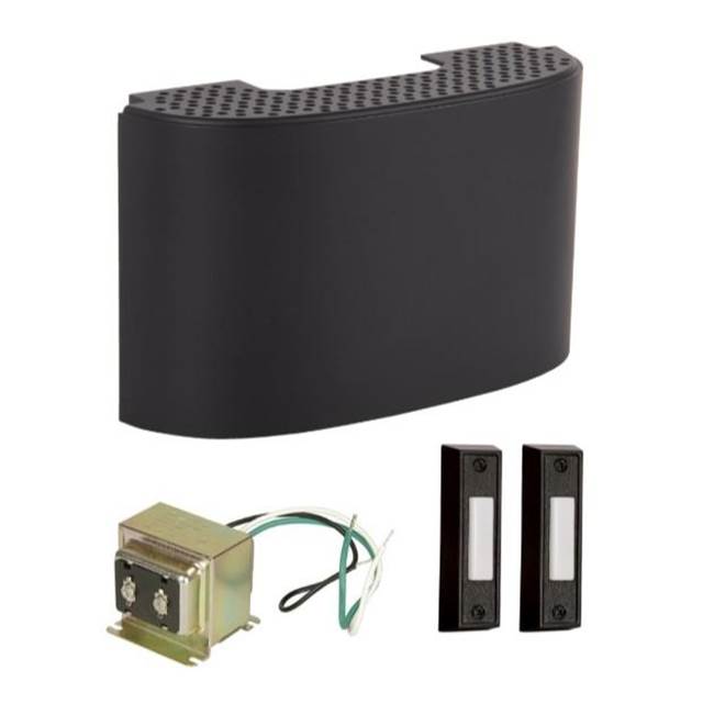 Craftmade Builder Chime Contemporary Chime Kit In Flat Black With 2 Illuminated Black Buttons And T1630 Transformer