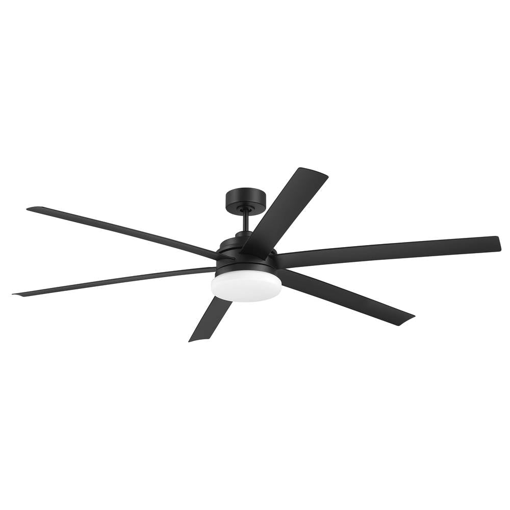 Craftmade CLZ72FB6-NWF Flat Black Chilz 72'' 6-blade Indoor/outdoor (damp) Ceiling Fan In Flat Black With Flat Black Blades, Light Kit Included (optional) Image 2
