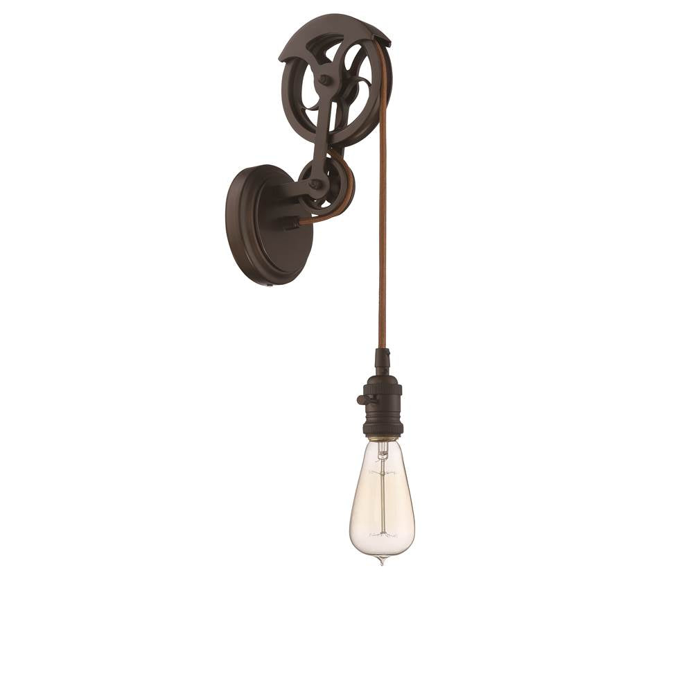 Craftmade CPMKPW-1ABZ Aged Bronze Brushed Design-a-fixture 1 Light Keyed Socket Pulley Wall Sconce Hardware In Aged Bronze Brushed Image 1