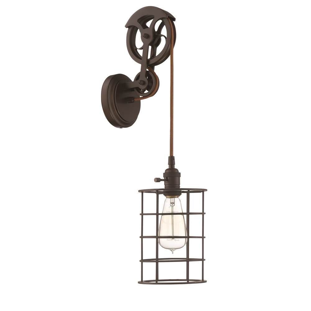 Craftmade CPMKPW-1ABZ Aged Bronze Brushed Design-a-fixture 1 Light Keyed Socket Pulley Wall Sconce Hardware In Aged Bronze Brushed Image 3