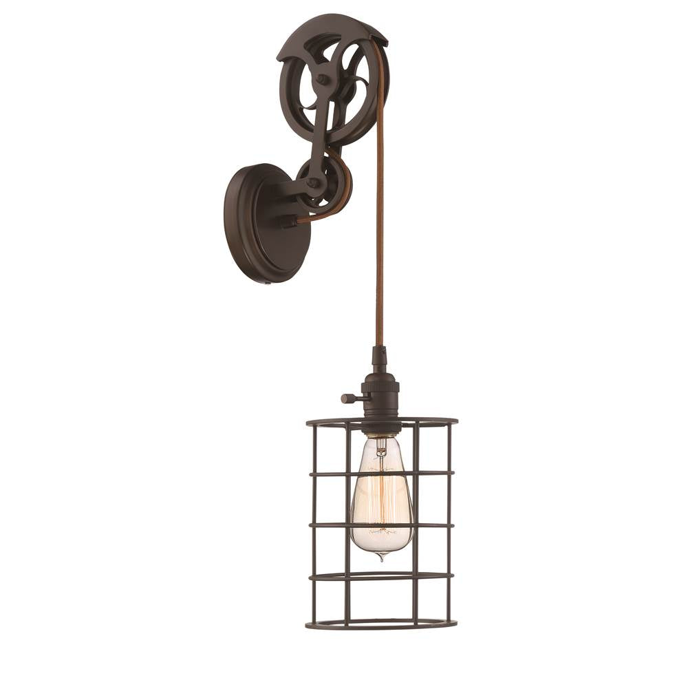 Craftmade CPMKPW-1ABZ Aged Bronze Brushed Design-a-fixture 1 Light Keyed Socket Pulley Wall Sconce Hardware In Aged Bronze Brushed Image 2