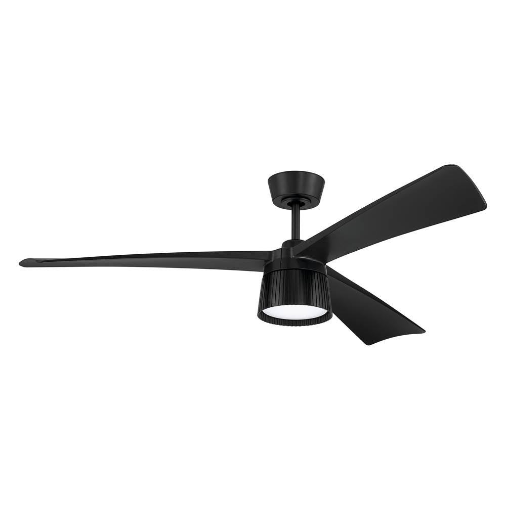Craftmade CTO52FB3 Flat Black Canto 52'' 3-blade Indoor/outdoor (damp) Ceiling Fan In Flat Black With Flat Black Blades, Light Kit Included (optional) Image 1