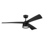 Craftmade CTO52FB3 Flat Black Canto 52'' 3-blade Indoor/outdoor (damp) Ceiling Fan In Flat Black With Flat Black Blades, Light Kit Included (optional) Image 1