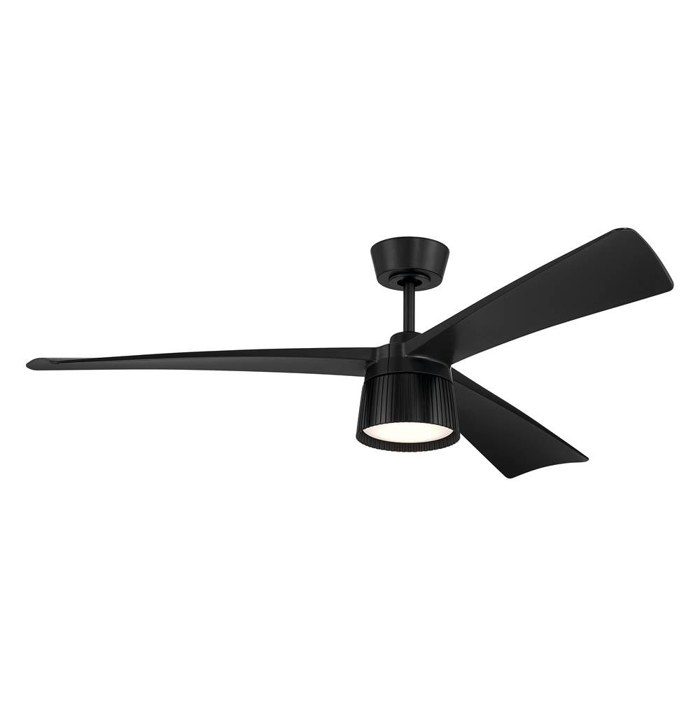 Craftmade Canto 52'' 3-blade Indoor/outdoor (damp) Ceiling Fan In Flat Black With Flat Black Blades, Light Kit Included (optional)