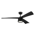 Craftmade Canto 52'' 3-blade Indoor/outdoor (damp) Ceiling Fan In Flat Black With Flat Black Blades, Light Kit Included (optional)