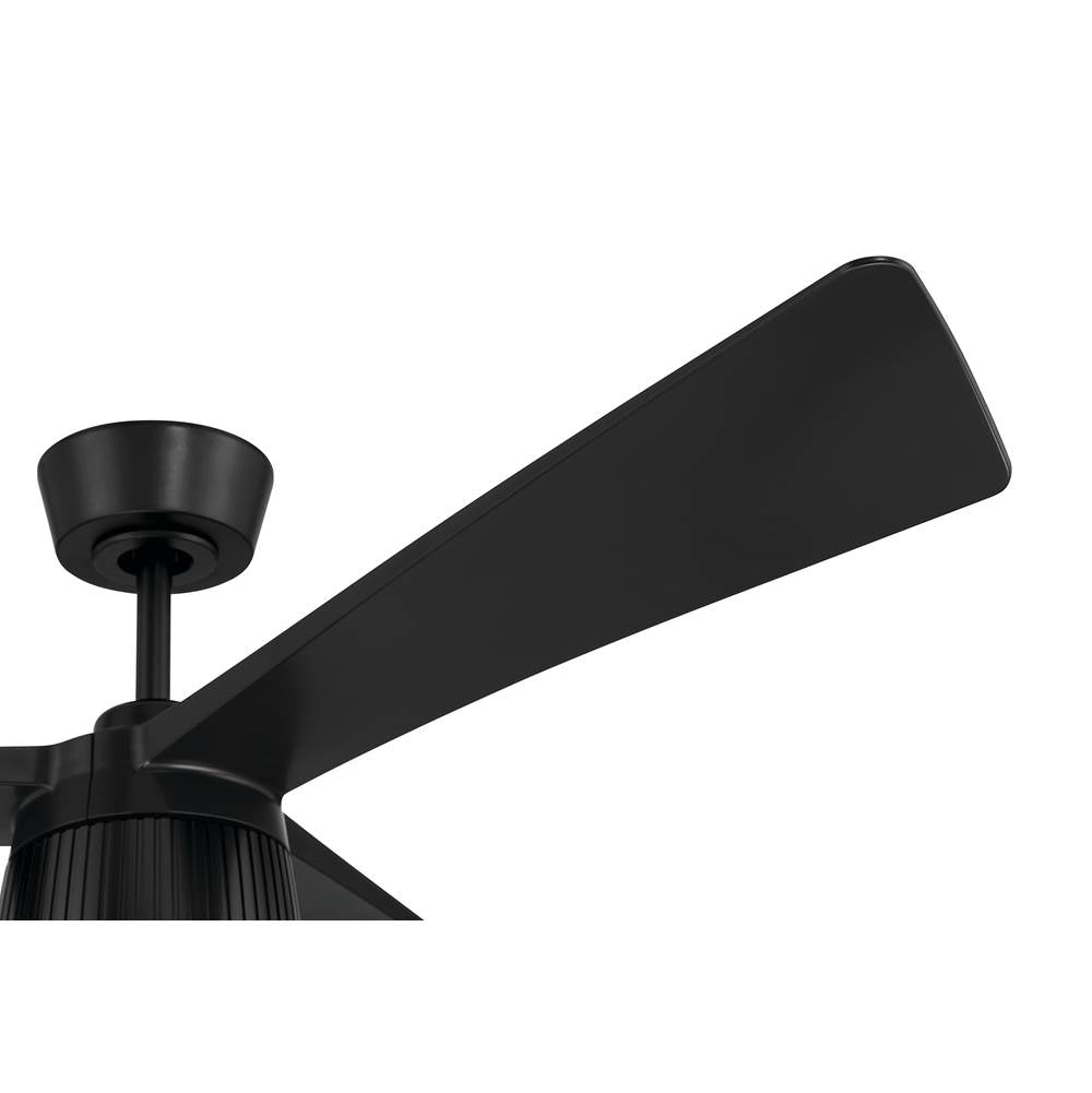 Craftmade CTO52FB3 Flat Black Canto 52'' 3-blade Indoor/outdoor (damp) Ceiling Fan In Flat Black With Flat Black Blades, Light Kit Included (optional) Image 3