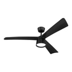 Craftmade CTO52FB3 Flat Black Canto 52'' 3-blade Indoor/outdoor (damp) Ceiling Fan In Flat Black With Flat Black Blades, Light Kit Included (optional) Image 2