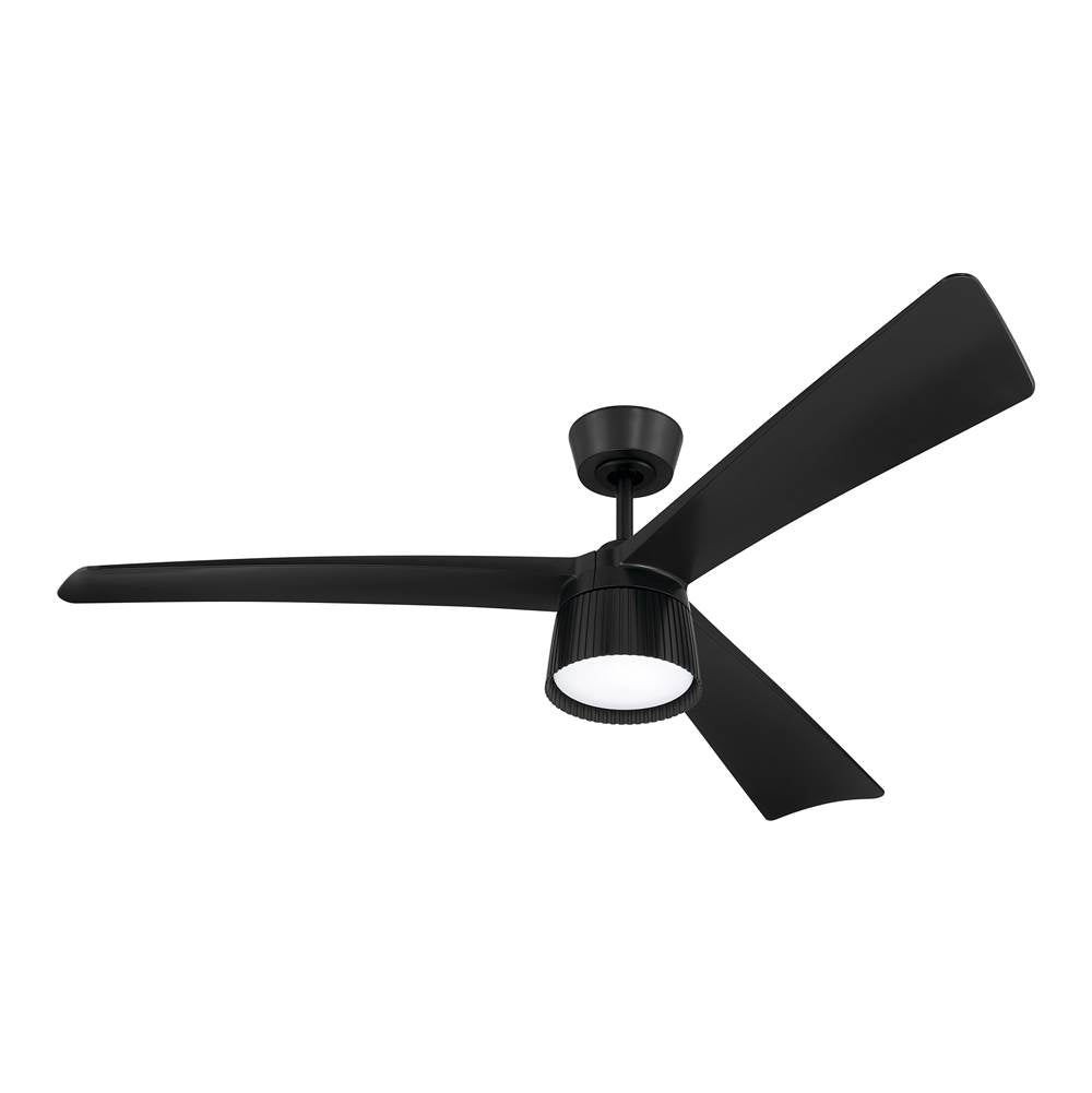 Craftmade CTO52FB3 Flat Black Canto 52'' 3-blade Indoor/outdoor (damp) Ceiling Fan In Flat Black With Flat Black Blades, Light Kit Included (optional) Image 2
