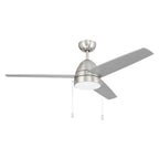 Craftmade CZY52BNK3 Brushed Polished Nickel Cozy 52'' 3-blade Ceiling Fan With Pull Chain In Brushed Polished Nickel With Brushed Nickel Blades, Light Kit Included (optional) Image 1