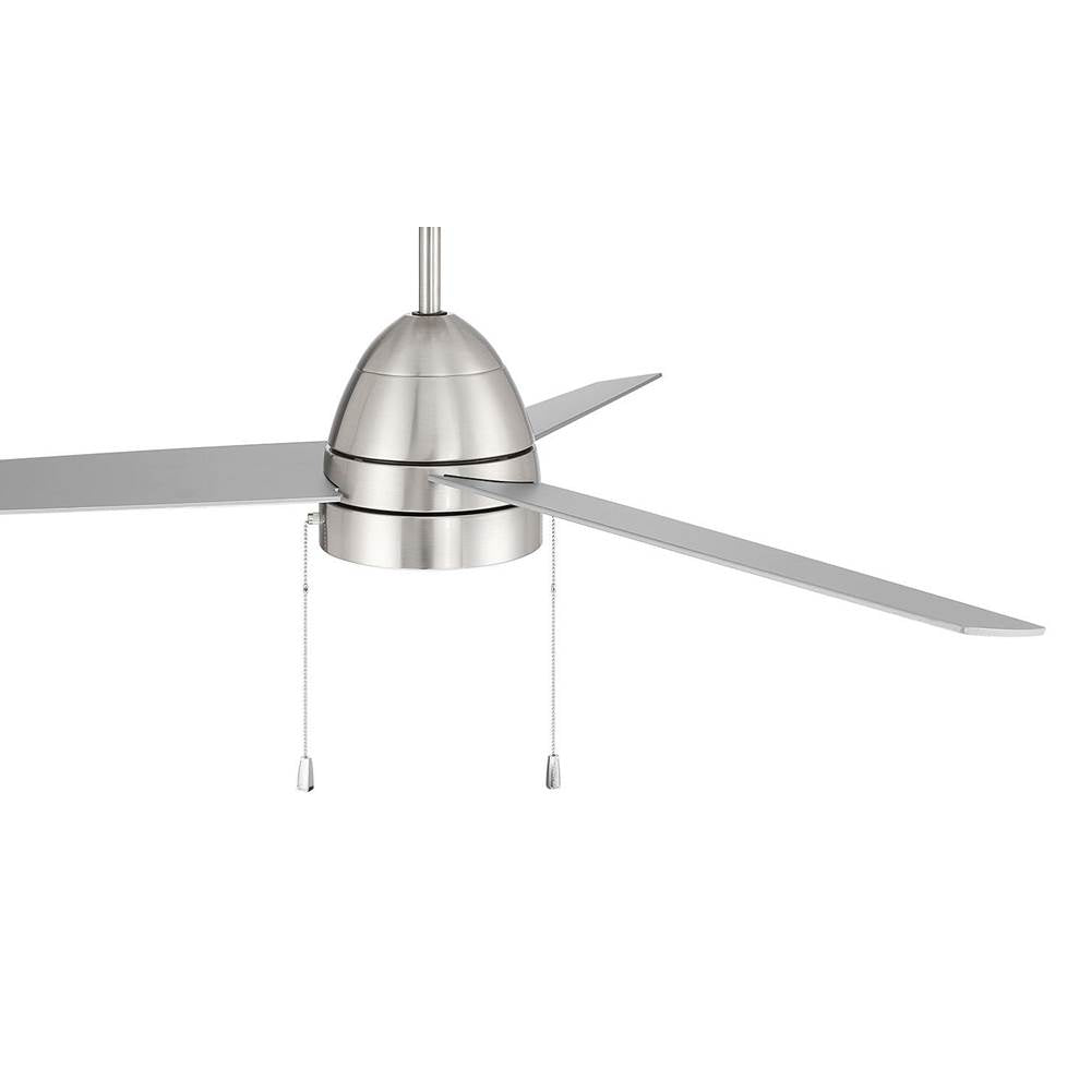 Craftmade CZY52BNK3 Brushed Polished Nickel Cozy 52'' 3-blade Ceiling Fan With Pull Chain In Brushed Polished Nickel With Brushed Nickel Blades, Light Kit Included (optional) Image 5