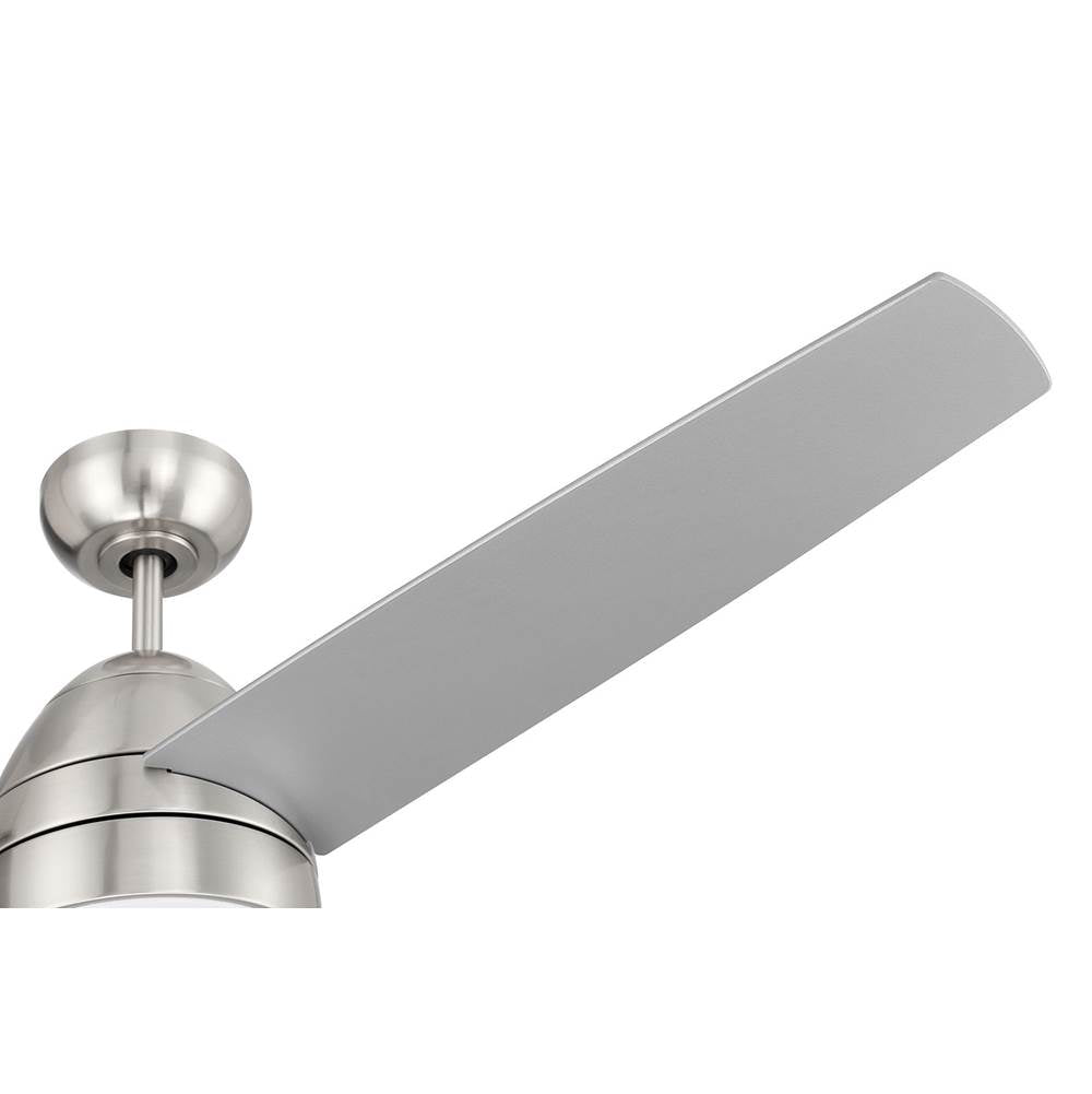 Craftmade CZY52BNK3 Brushed Polished Nickel Cozy 52'' 3-blade Ceiling Fan With Pull Chain In Brushed Polished Nickel With Brushed Nickel Blades, Light Kit Included (optional) Image 3