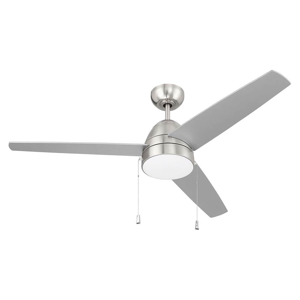 Craftmade CZY52BNK3 Brushed Polished Nickel Cozy 52'' 3-blade Ceiling Fan With Pull Chain In Brushed Polished Nickel With Brushed Nickel Blades, Light Kit Included (optional) Image 2