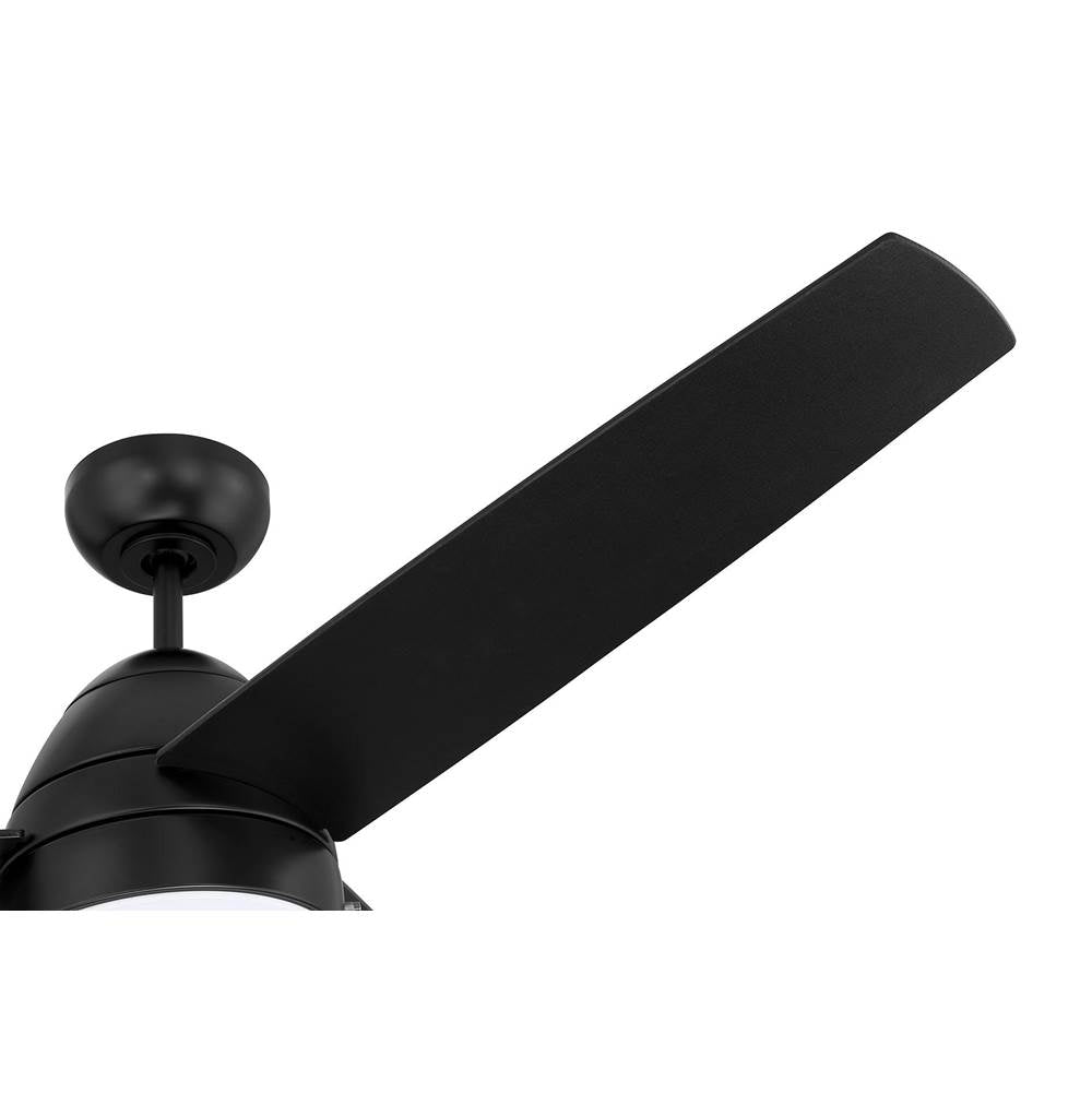 Craftmade CZY52FB3 Flat Black Cozy 52'' 3-blade Ceiling Fan With Pull Chain In Flat Black With Flat Black Blades, Light Kit Included (optional) Image 4