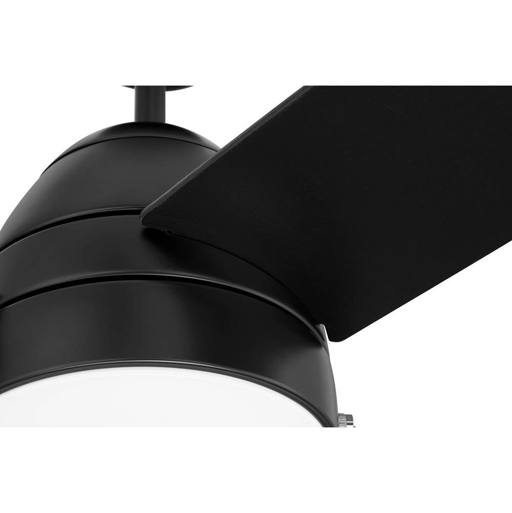 Craftmade CZY52FB3 Flat Black Cozy 52'' 3-blade Ceiling Fan With Pull Chain In Flat Black With Flat Black Blades, Light Kit Included (optional) Image 3