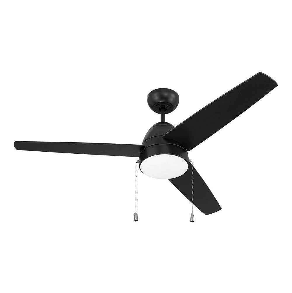 Craftmade CZY52FB3 Flat Black Cozy 52'' 3-blade Ceiling Fan With Pull Chain In Flat Black With Flat Black Blades, Light Kit Included (optional) Image 2