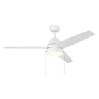 Craftmade Cozy 52'' 3-blade Ceiling Fan With Pull Chain In Flat Black With Flat Black Blades, Light Kit Included (optional)