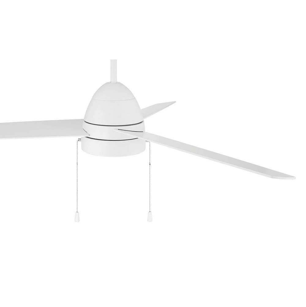 Craftmade CZY52W3 White Cozy 52'' 3-blade Ceiling Fan With Pull Chain In White With White Blades, Light Kit Included (optional) Image 5