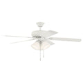 Craftmade  Decorator's Choice 52'' 5-blade 3 Light Ceiling Fan In Matte White W/ Matte White Blades; Integrated Light Kit