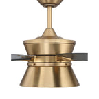 Craftmade DMK52SB5-NWF Satin Brass Dominick 52'' 5-blade Ceiling Fan In Satin Brass With Flat Black/black Walnut Blades, Integrated Light Kit Image 6