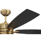 Craftmade DMK52SB5-NWF Satin Brass Dominick 52'' 5-blade Ceiling Fan In Satin Brass With Flat Black/black Walnut Blades, Integrated Light Kit Image 5