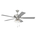 Craftmade Eos Clear Eos 52'' 5-blade Clear 4 Light Ceiling Fan In Brushed Polished Nickel W/ Brushed Nickel/greywood Blades; Integrated Light Kit