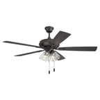 Craftmade ECF104CBZ5-CBZWLN Classic Bronze Eos 52'' 5-blade Clear 4 Light Ceiling Fan In Classic Bronze With Classic Bronze/walnut Blades, Integrated Light Kit Image 1