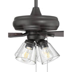 Craftmade ECF104CBZ5-CBZWLN Classic Bronze Eos 52'' 5-blade Clear 4 Light Ceiling Fan In Classic Bronze With Classic Bronze/walnut Blades, Integrated Light Kit Image 7