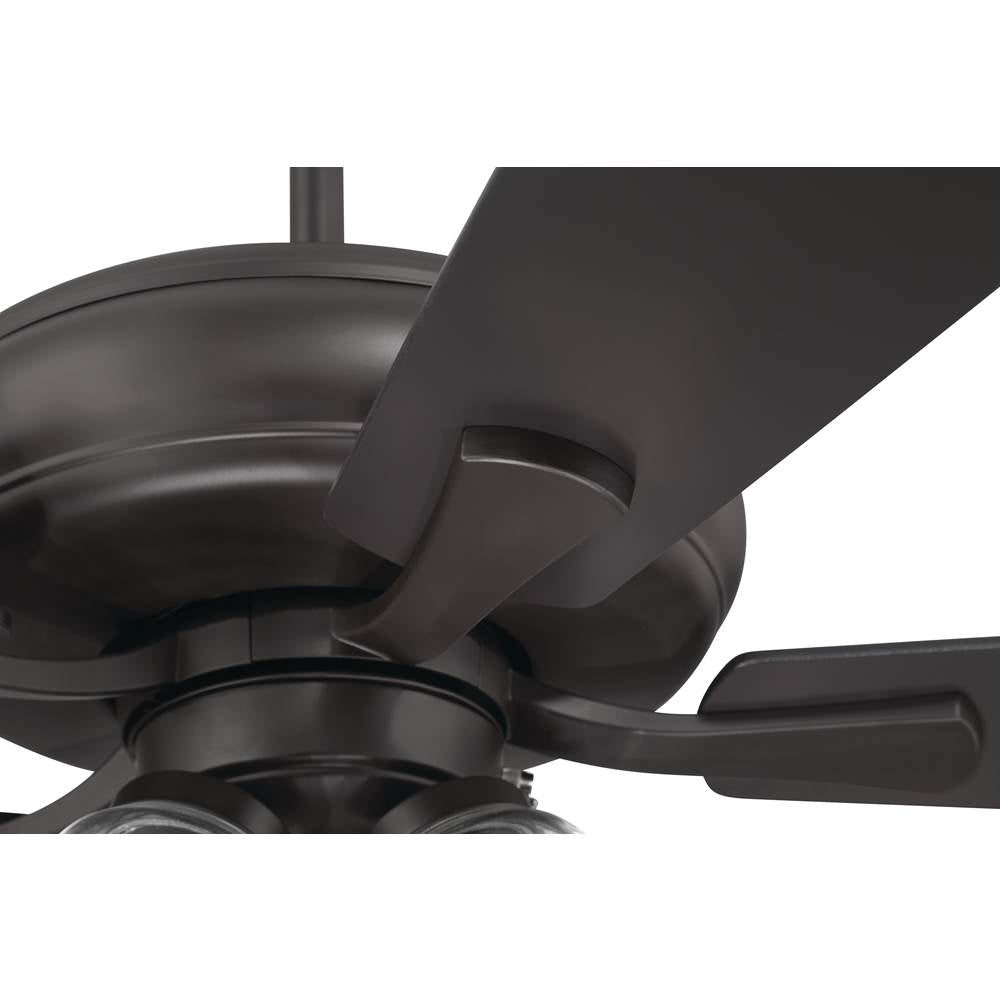 Craftmade ECF104CBZ5-CBZWLN Classic Bronze Eos 52'' 5-blade Clear 4 Light Ceiling Fan In Classic Bronze With Classic Bronze/walnut Blades, Integrated Light Kit Image 5