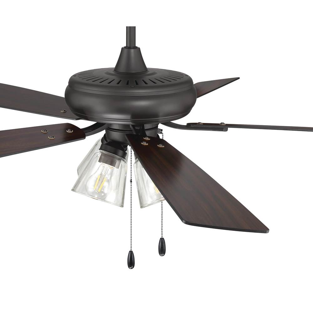 Craftmade ECF104CBZ5-CBZWLN Classic Bronze Eos 52'' 5-blade Clear 4 Light Ceiling Fan In Classic Bronze With Classic Bronze/walnut Blades, Integrated Light Kit Image 3