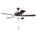 Craftmade ECF111CBZ5-CBZWLN Classic Bronze Eos 52'' 5-blade 3 Light Bowl Ceiling Fan In Classic Bronze With Classic Bronze/walnut Blades, Light Kit Included (optional) Image 1
