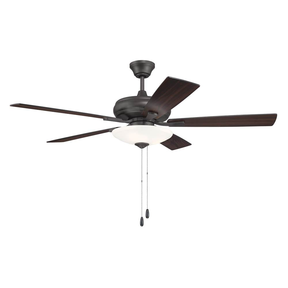 Craftmade Eos 52'' 5-blade 3 Light Bowl Ceiling Fan In Classic Bronze With Classic Bronze/walnut Blades, Light Kit Included (optional)