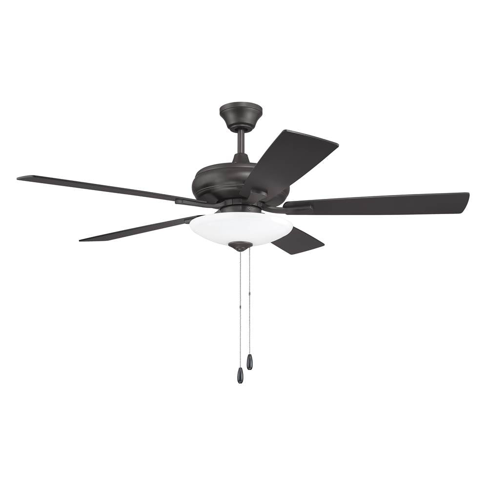 Craftmade ECF111CBZ5-CBZWLN Classic Bronze Eos 52'' 5-blade 3 Light Bowl Ceiling Fan In Classic Bronze With Classic Bronze/walnut Blades, Light Kit Included (optional) Image 9